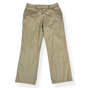 Mens Chino Pants 32x27 Khaki Straight Leg Flat Front Made in Italy